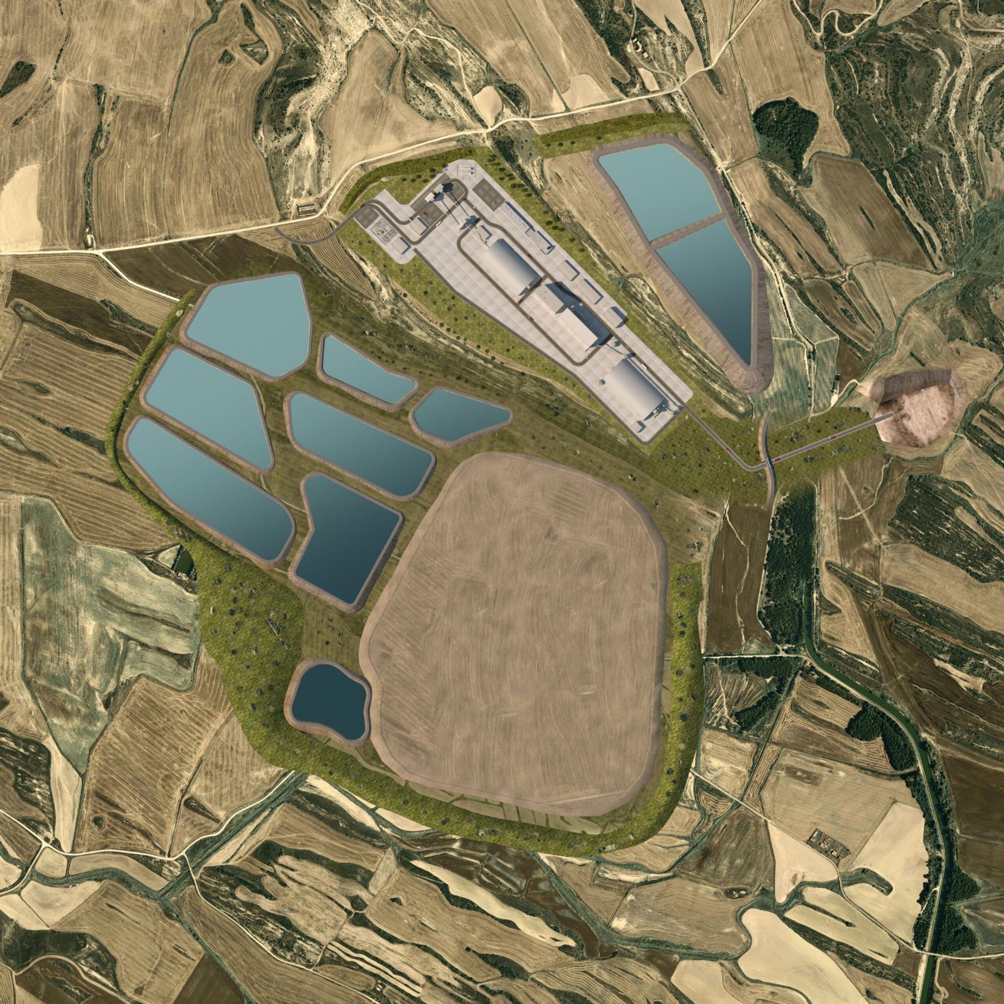Visualización cenital en superficie de Mina Muga.