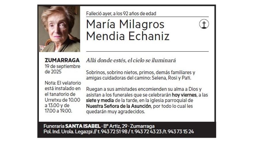 MARIA MILAGROS MENDIA ECHANIZ