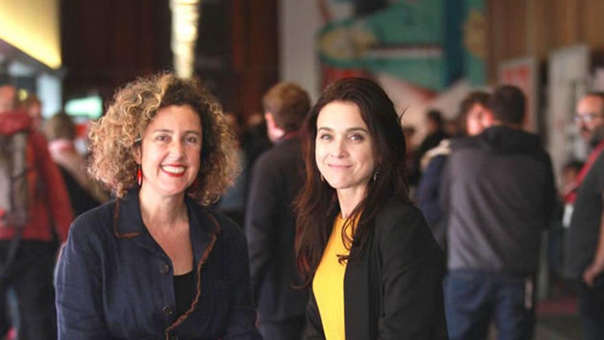 Amaia Ispizua y Myriam Miranda, ayer en Baluarte.