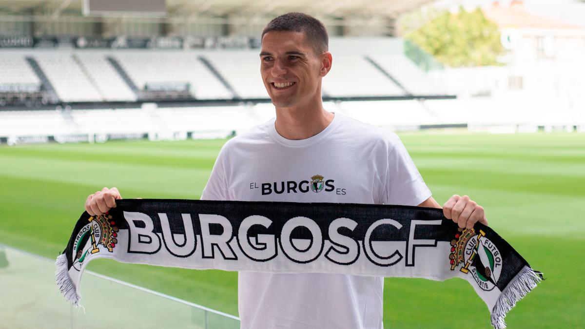 Ander Cantero, en su presentación con el Burgos.