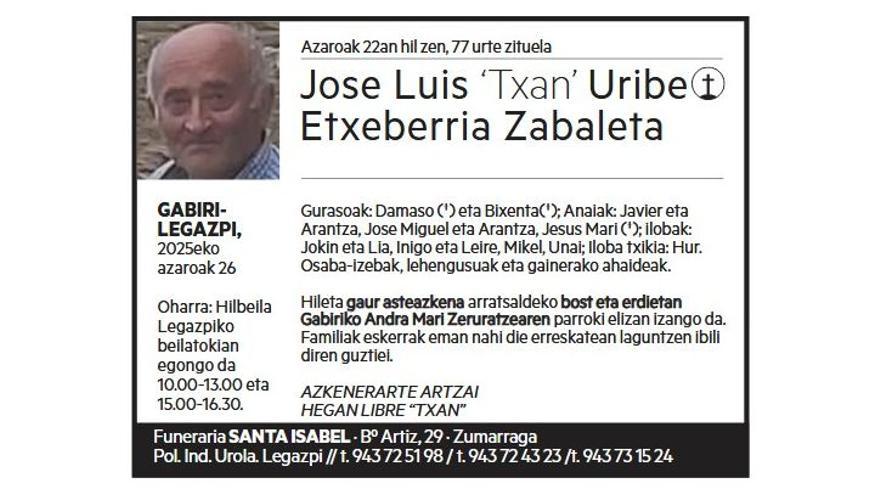 JOSE LUIS URIBE ETXEBERRIA ZABALETA