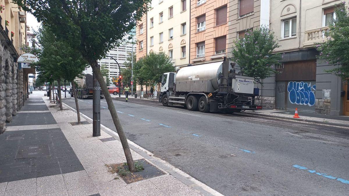 Obras que comenzaron el miércoles a primera hora en Ramiro de Maeztu.