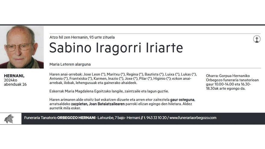 SABINO IRAGORRI IRIARTE