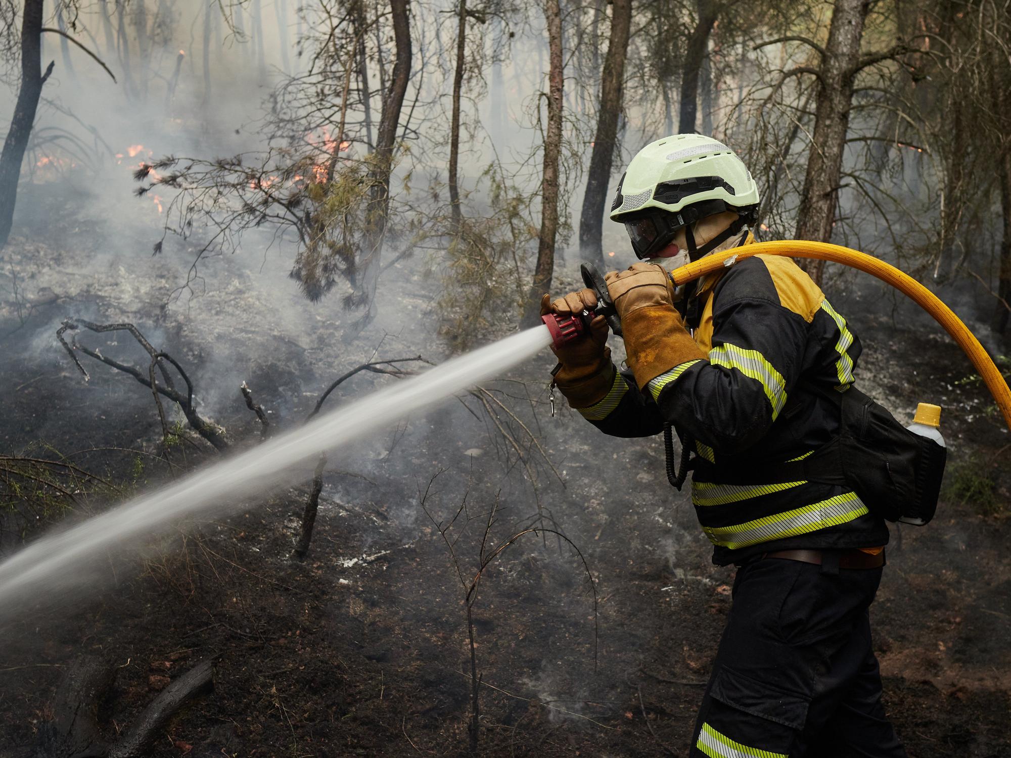 Fotos del incendio forestal cerca de Carcastillo