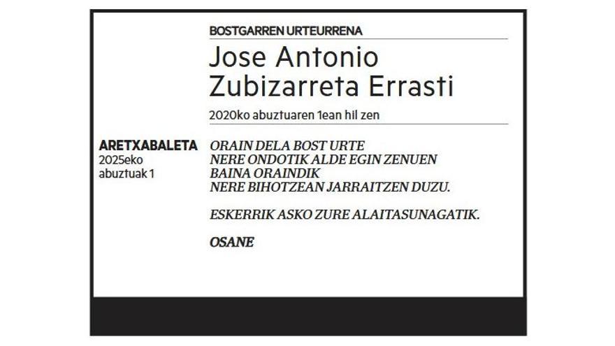 JOSE ANTONIO ZUBIZARRETA ERRASTI