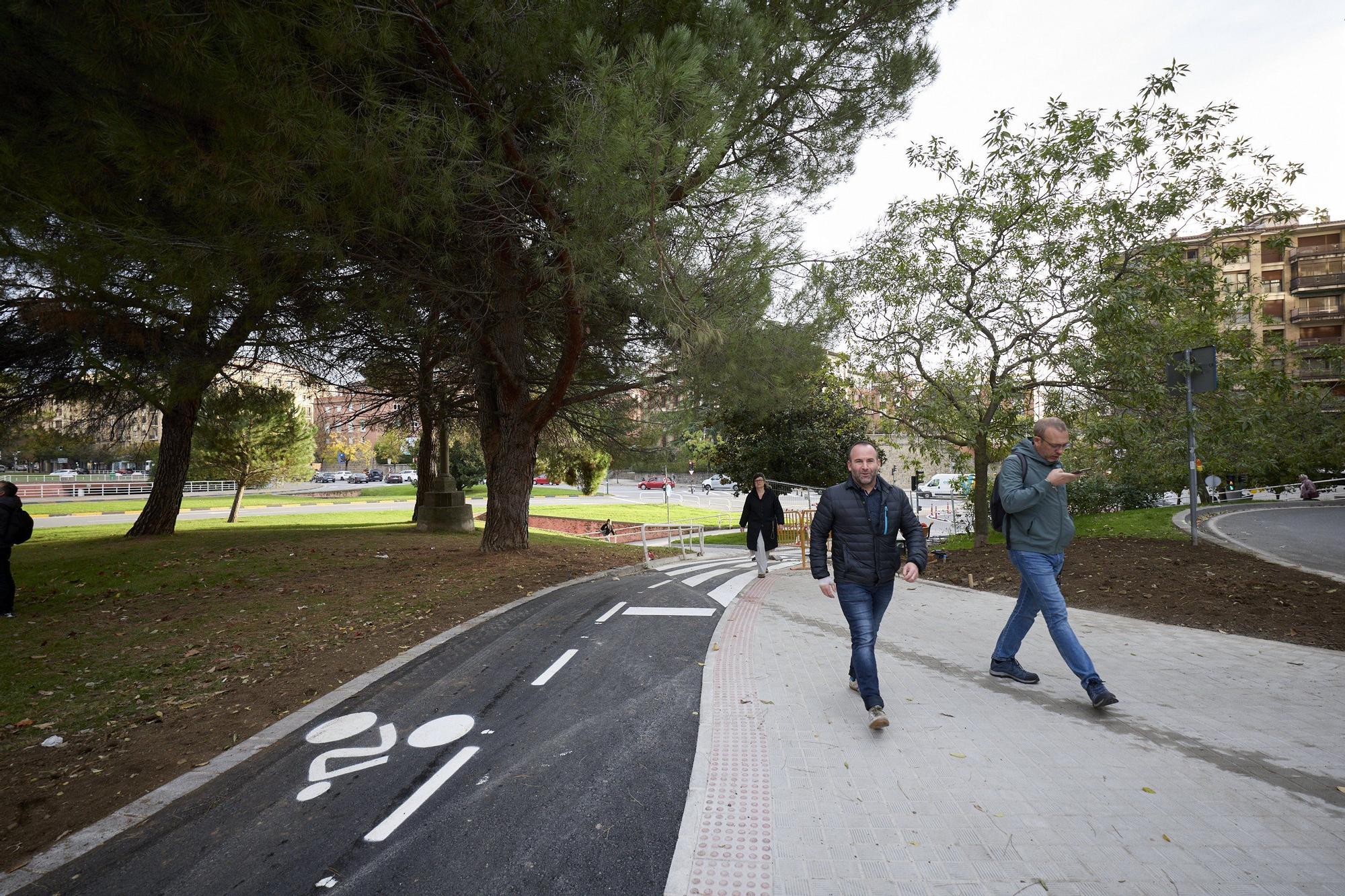 Fotos de la visita a las obras en el entorno de la plaza de los Fueros de Pamplona