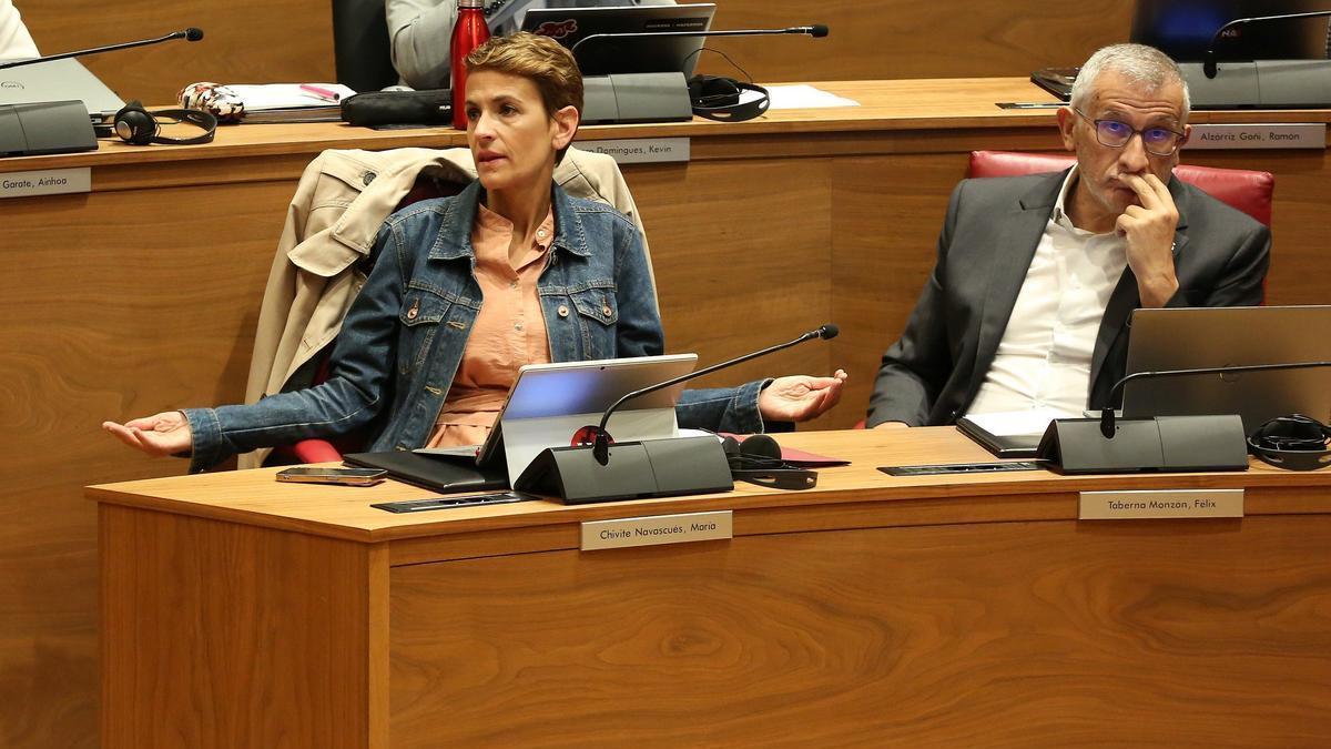 La presidenta de Navarra, María Chivite, en una imagen de archivo, junto al vicepresidente Félix Taberna