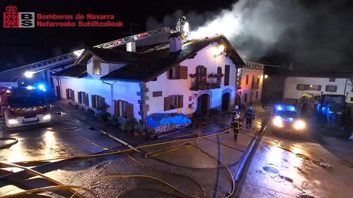 Incendio en una vivienda de Erro.