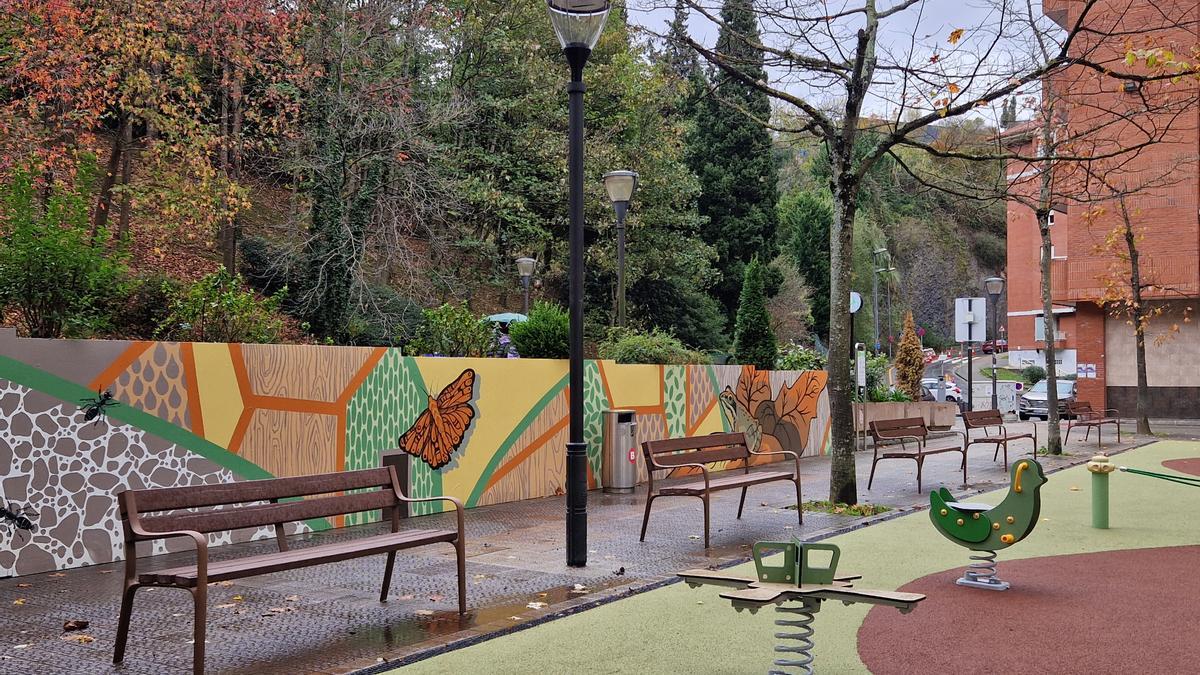 Nuevo mural en la Campa Ibaizabal en el barrio de La Peña