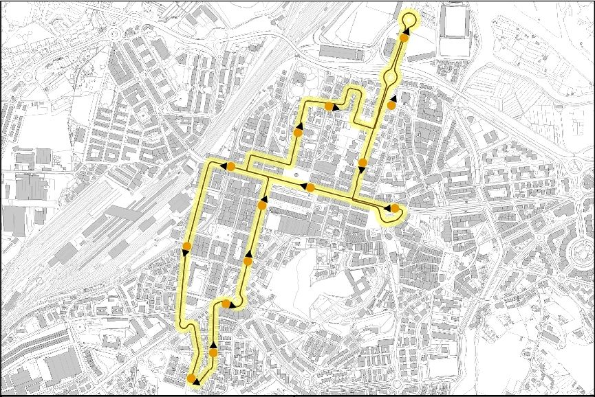 Infografía del recorrido que realizará la nueva Línea 5 de Irunbus.