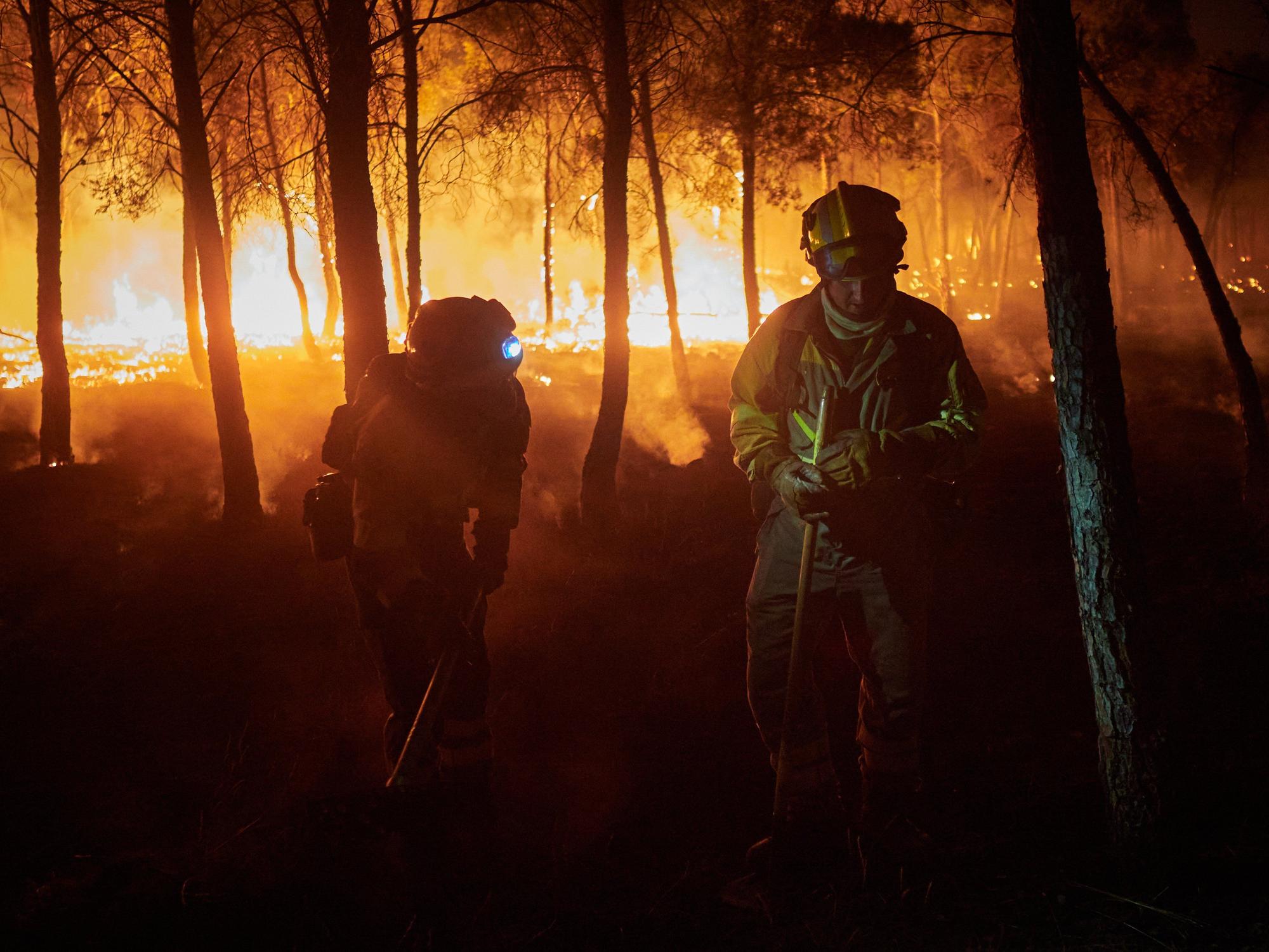Fotos del incendio forestal cerca de Carcastillo