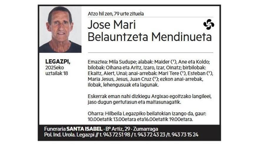 JOSE MARI BELAUNTZETA MENDINUETA
