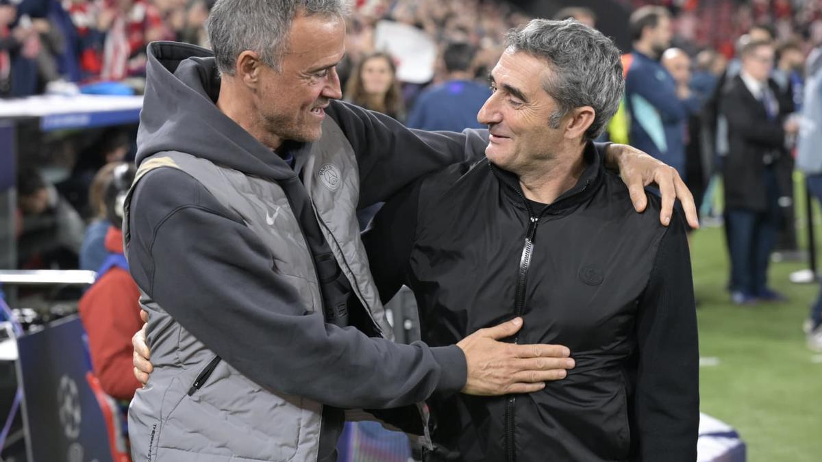 Luis Enrique y Valverde en San Mamés