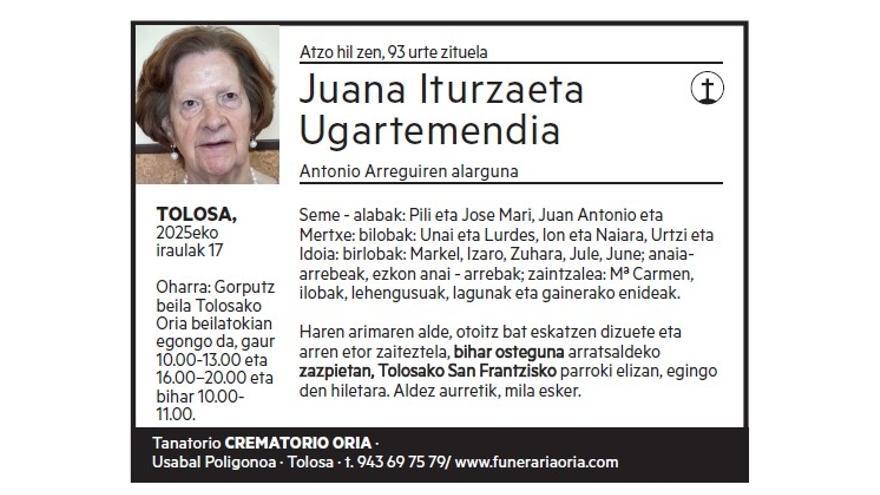 JUANA ITURZAETA UGARTEMENDIA