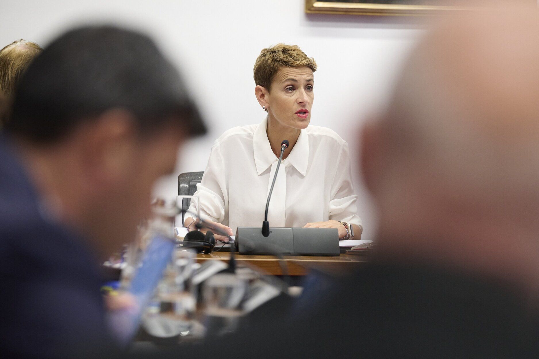 Chivite, en la Comisión de Régimen Foral del Parlamento de Navarra