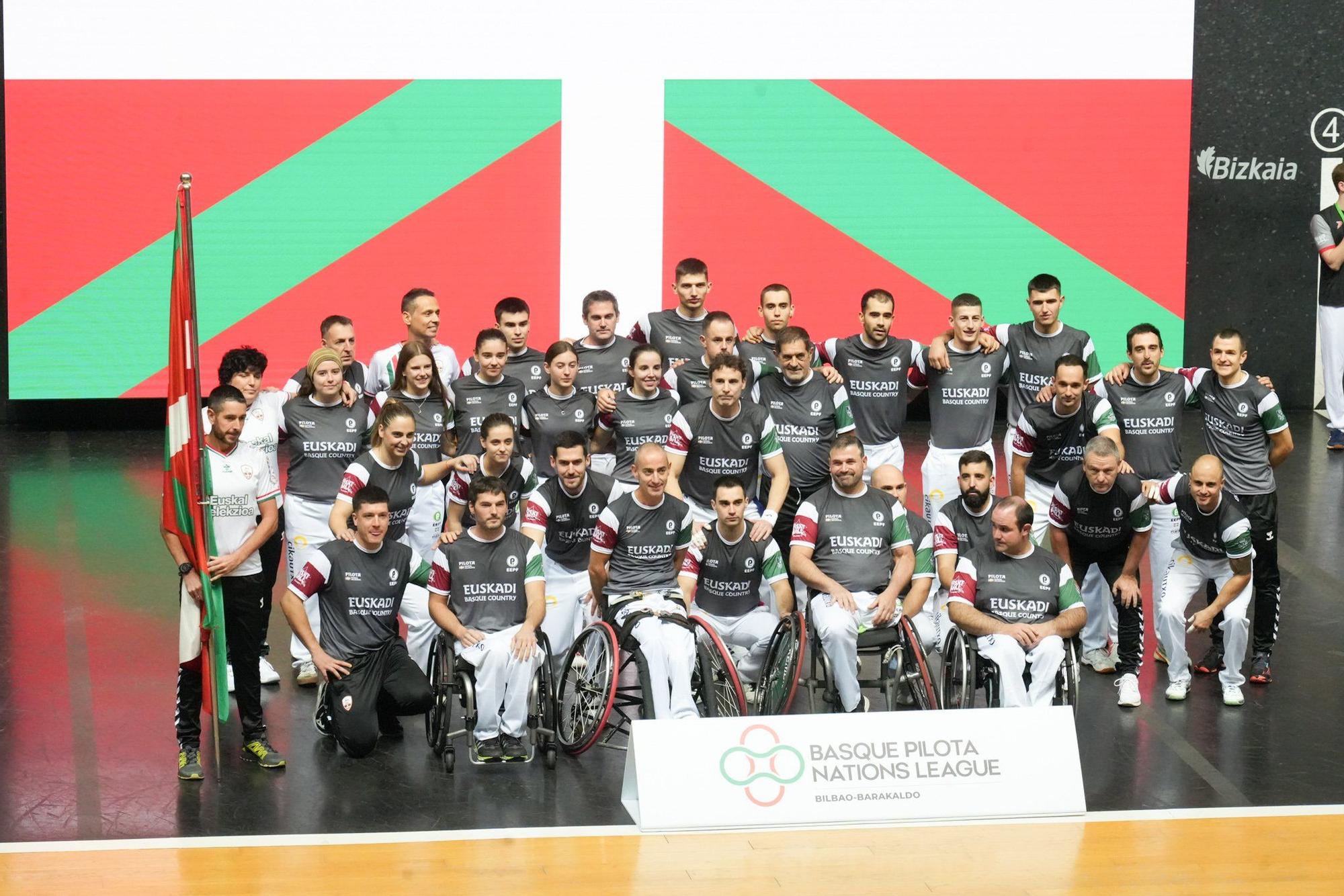 Inauguración de la Liga de Naciones de 36 metros en el frontón Bizkaia