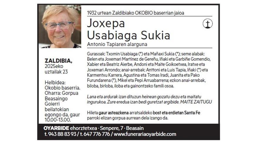 JOXEPA USABIAGA SUKIA