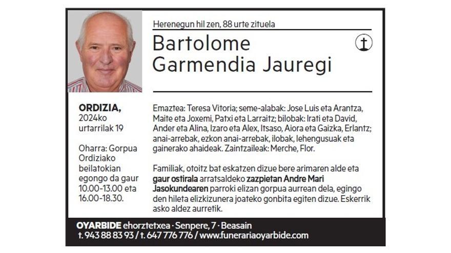 BARTOLOME GARMENDIA JAUREGI