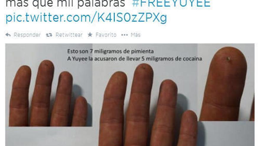 Frank muestra con pimienta la cantidad de cocaína que ha condenado a Yuyee