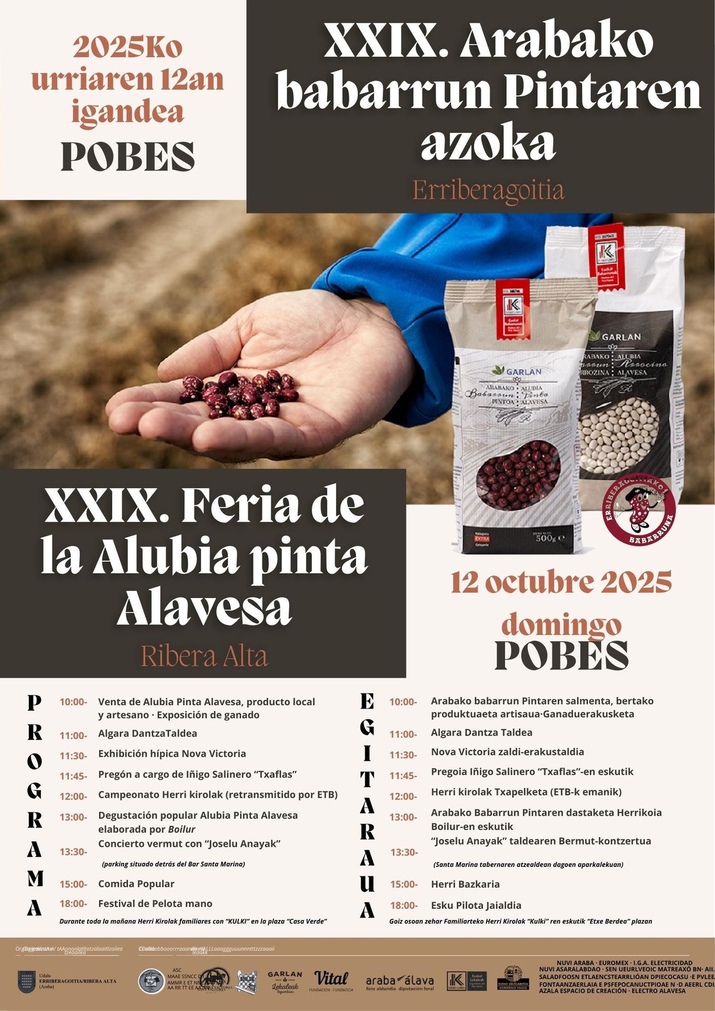 Programa de la XXIX Feria de la alubia pinta alavesa
