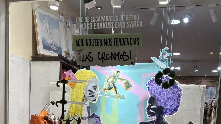 Comercios de Getxo unifican sus escaparates con tradición e igualdad