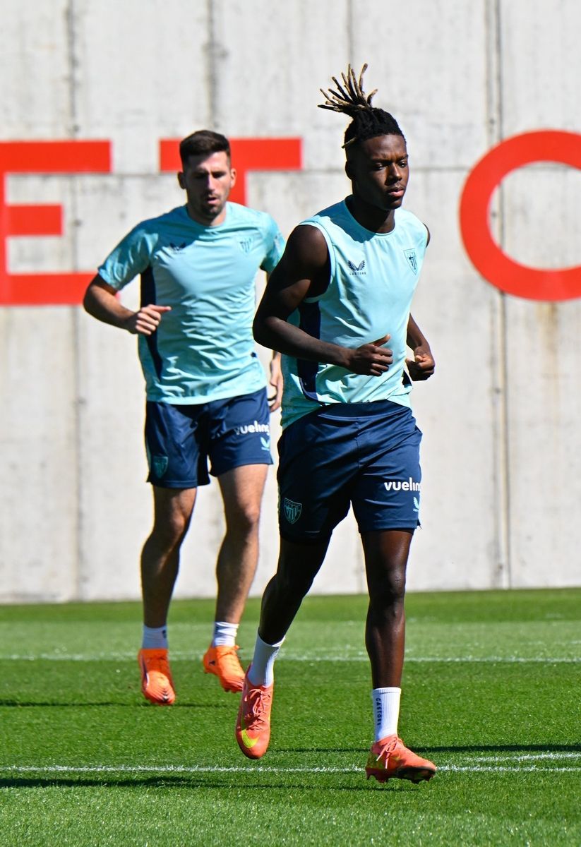 Entrenamiento del Athletic tras el partido ante el Borussia