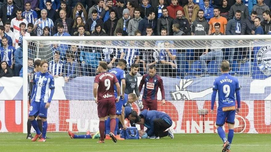 Alexis, tras el golpe sufrido.