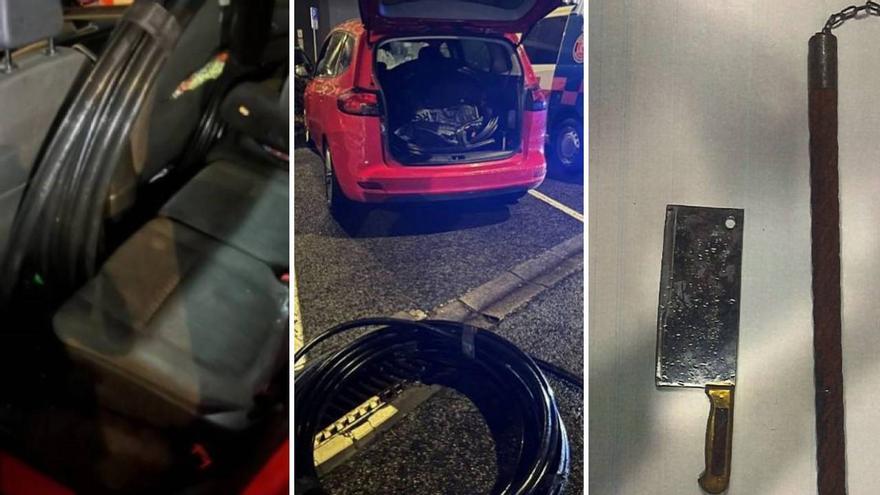 Roban cobre ante la sede policial de Sarriguren y acaban detenidos en posesión de armas prohibidas