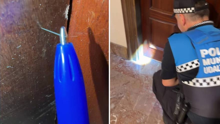 La Policía Municipal de Pamplona alerta de una técnica casi invisible para saber si una vivienda está vacía