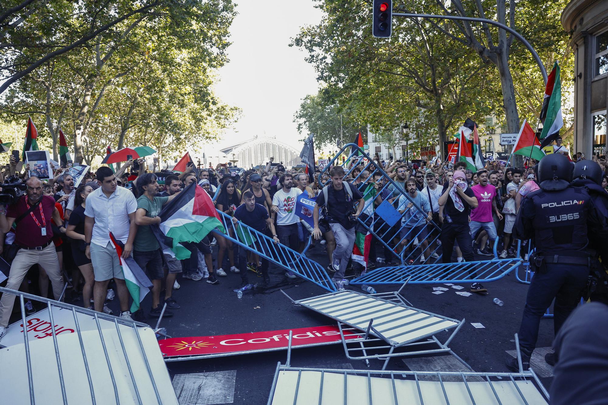 Cargas policiales en Madrid contra los manifestantes propalestina