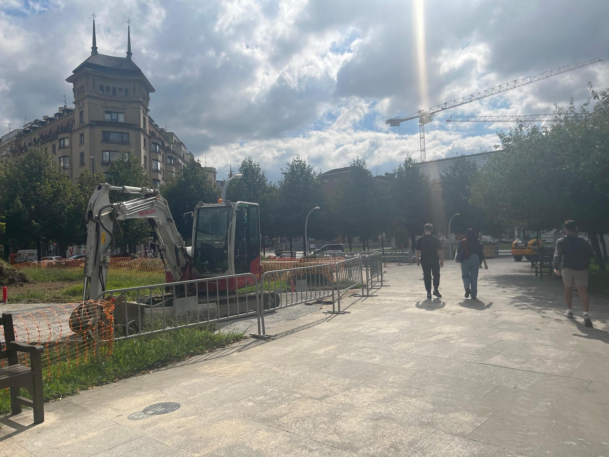 Obras en la Plaza Euskadi de Bilbao