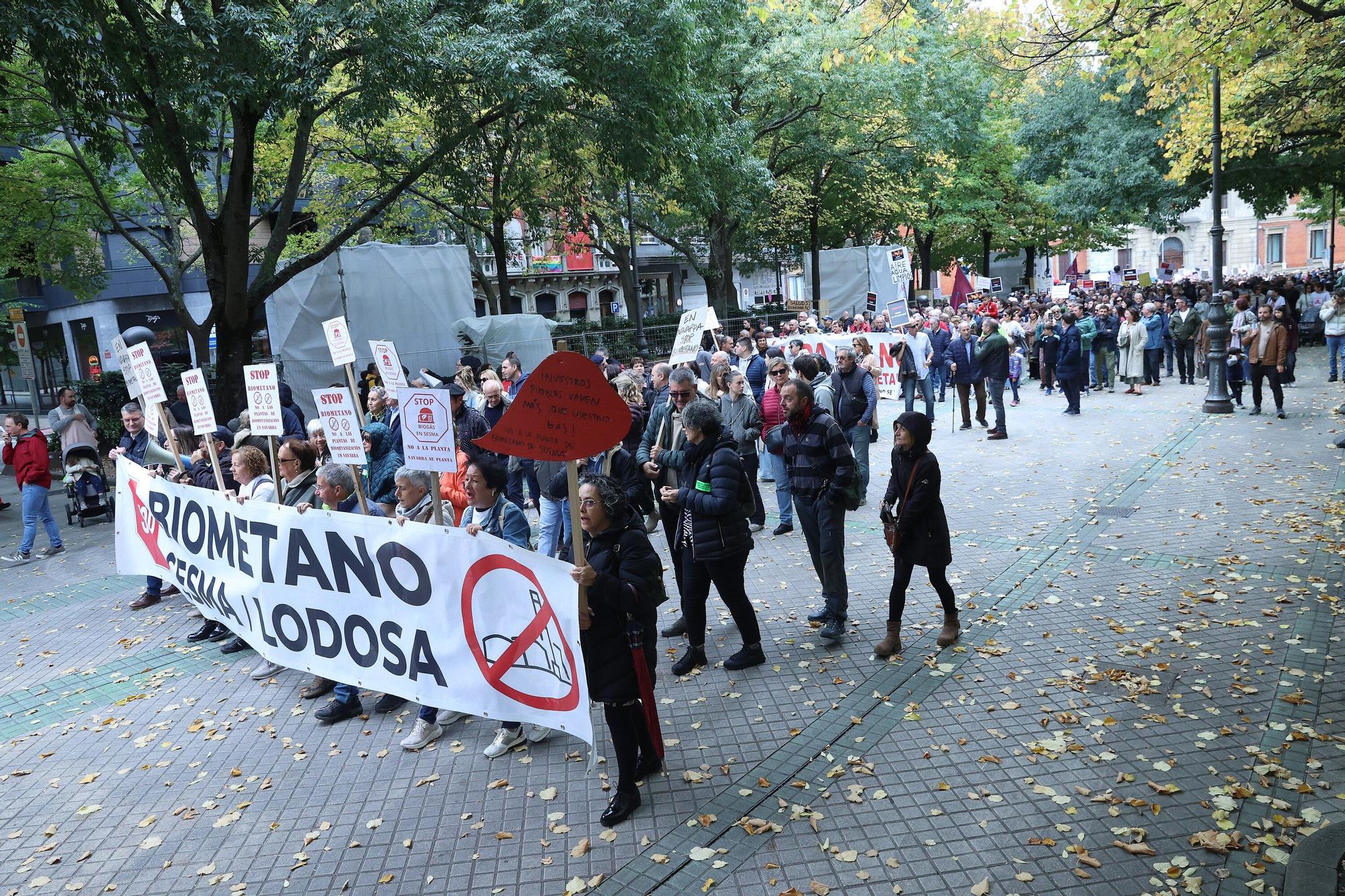 Una manifestación reclama en Pamplona una moratoria a la instalación de plantas de biometanización