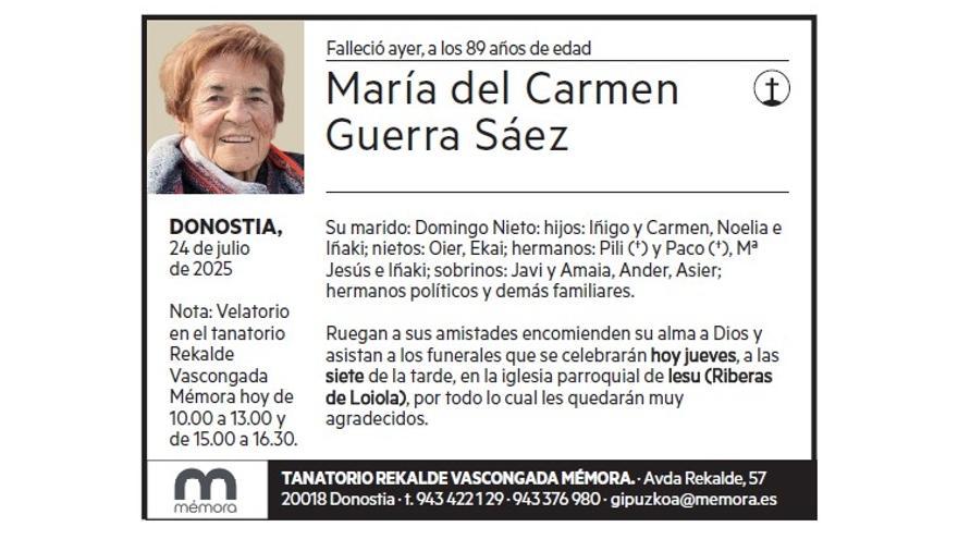 MARIA DEL CARMEN GUERRA SAEZ
