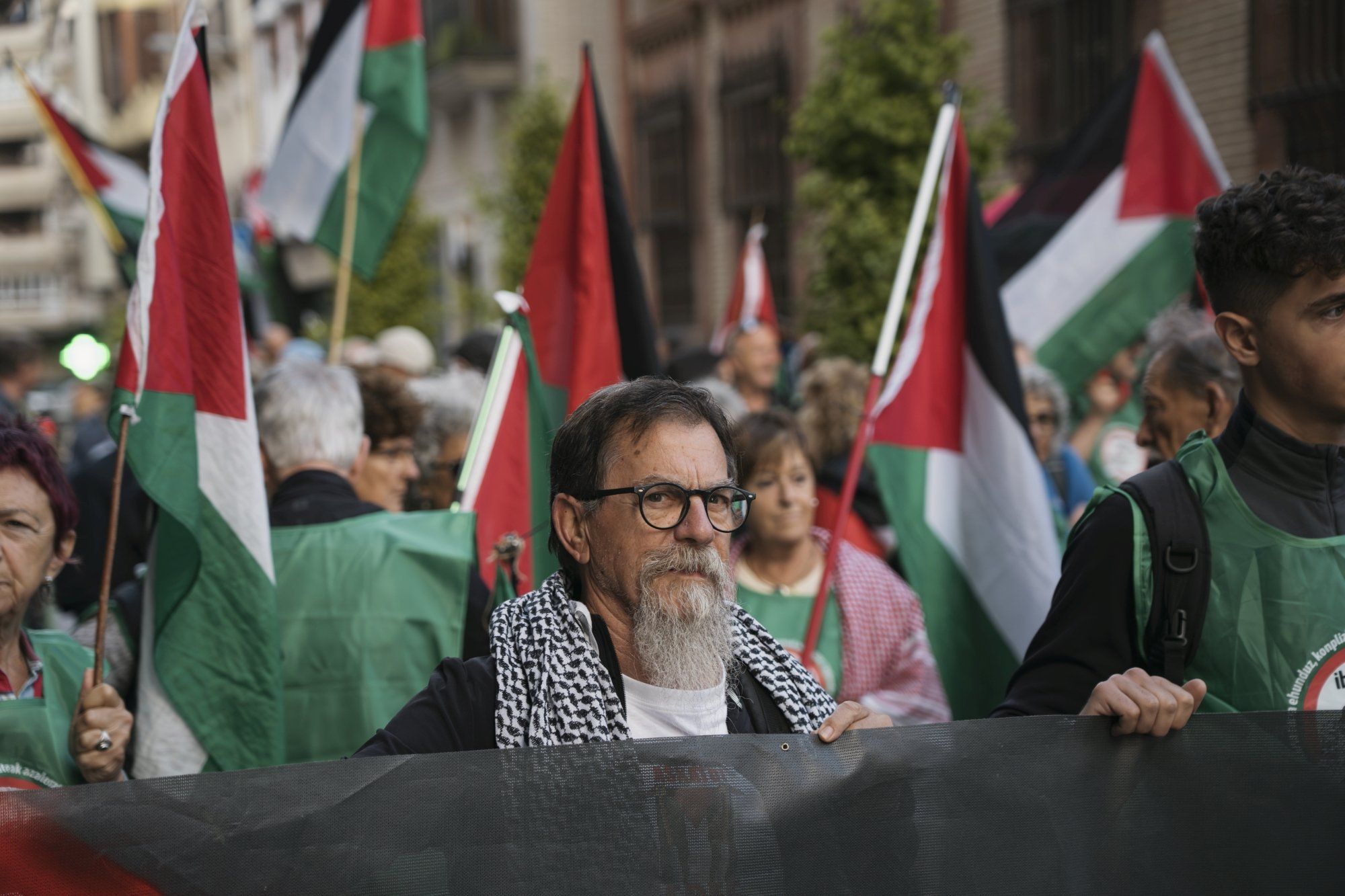 Fotos de la marcha pro Palestina 'Ibaitik Itsasora' en Tudela