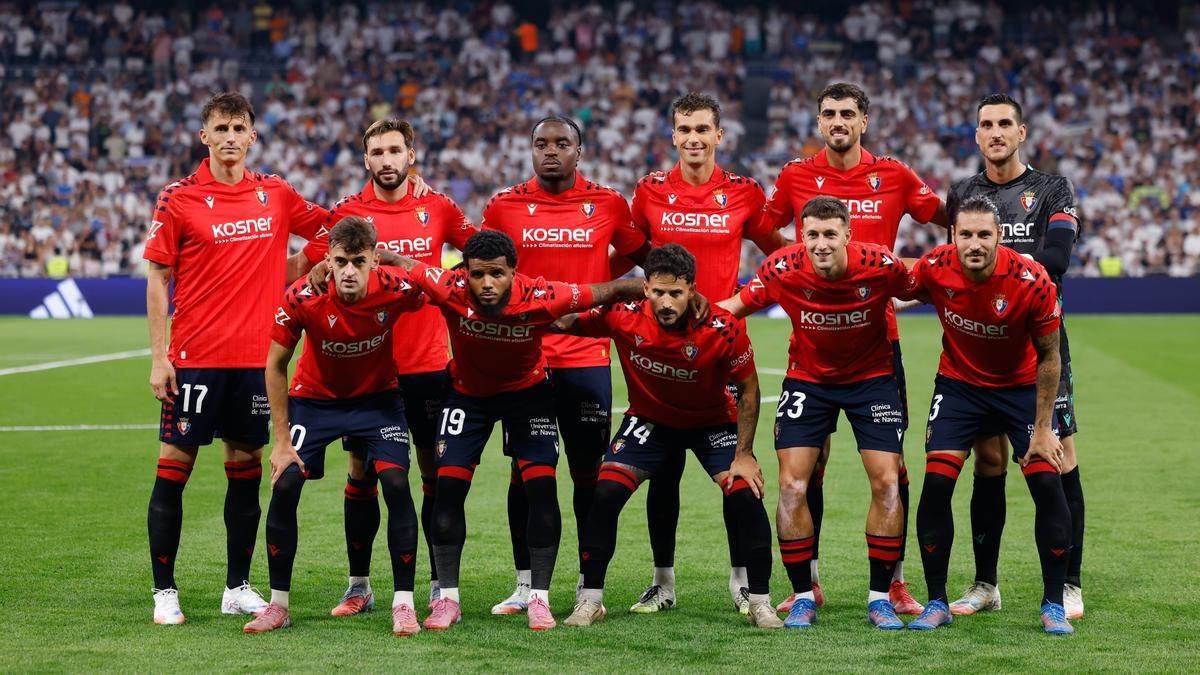 Once titular de Osasuna ante el Real Madrid en el Bernabéu.