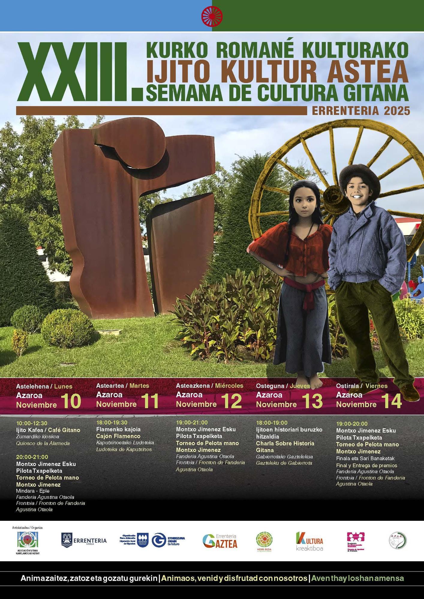 Cartel con la programación de la Semana de Cultura Gitana.