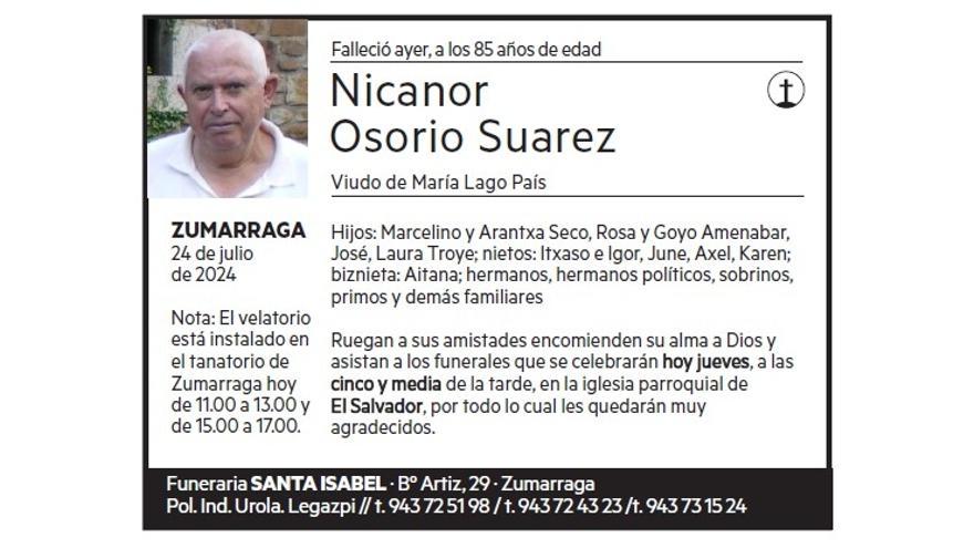 NICANOR OSORIO SUAREZ