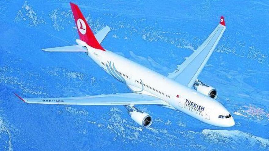 Uno de los aviones de Turkish Airlines que aterrizará en el aeropuerto de Bilbao.