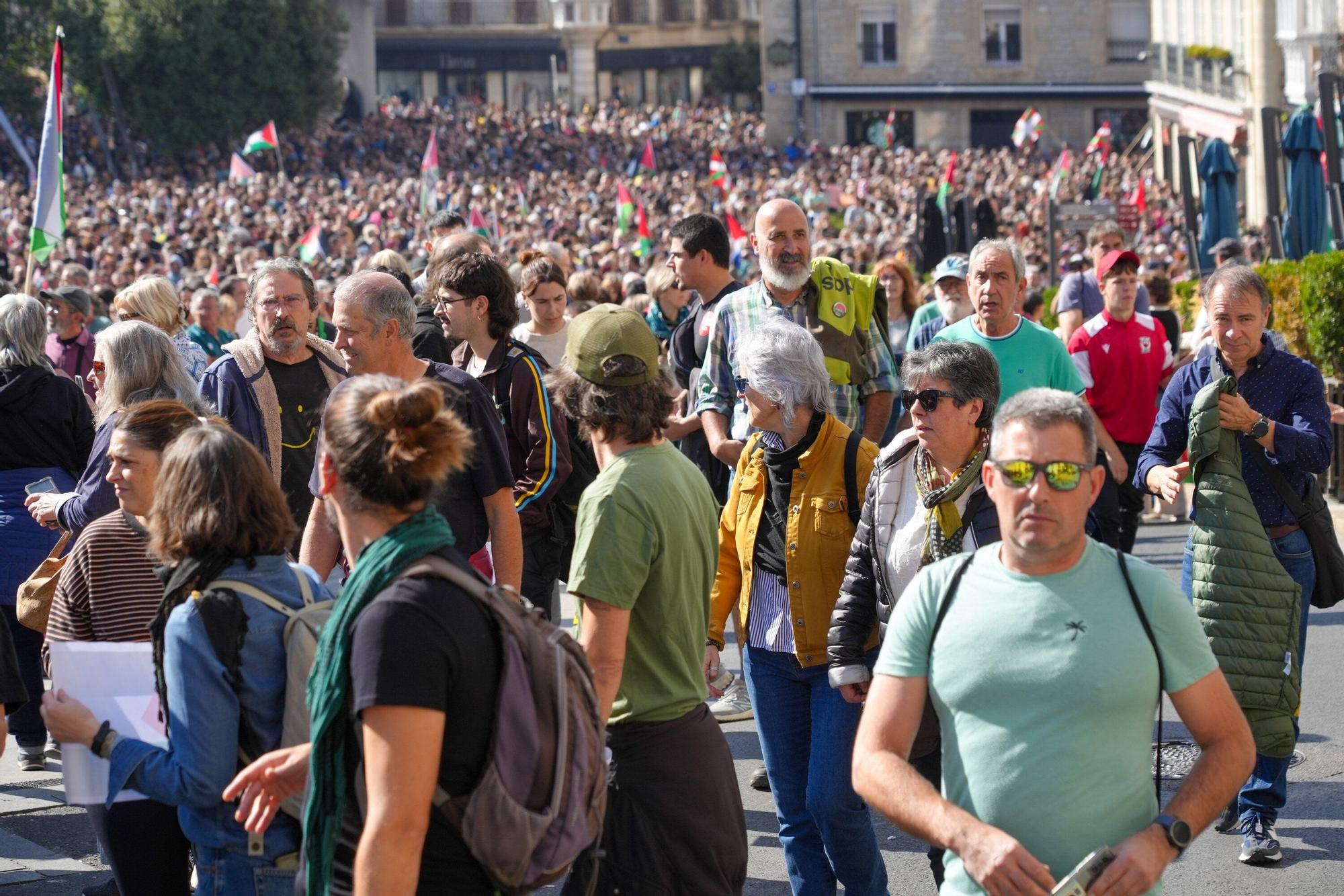 Manifestación en favor del pueblo de Gaza en Vitoria
