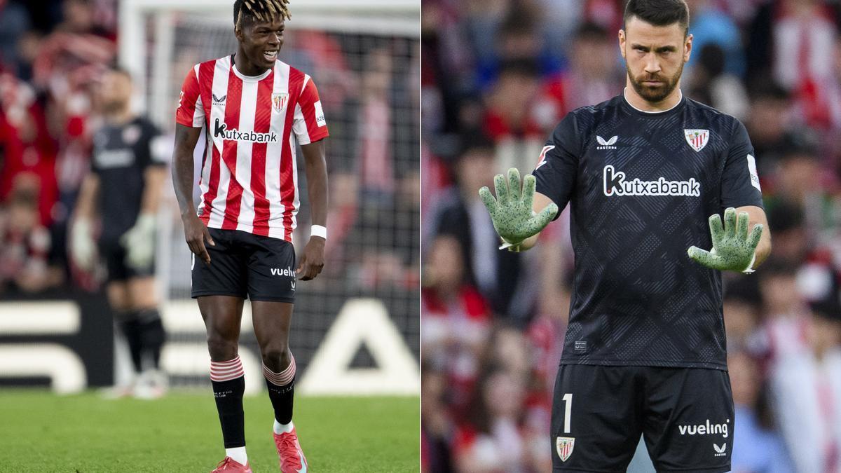 Nico Williams y Unai Simón
