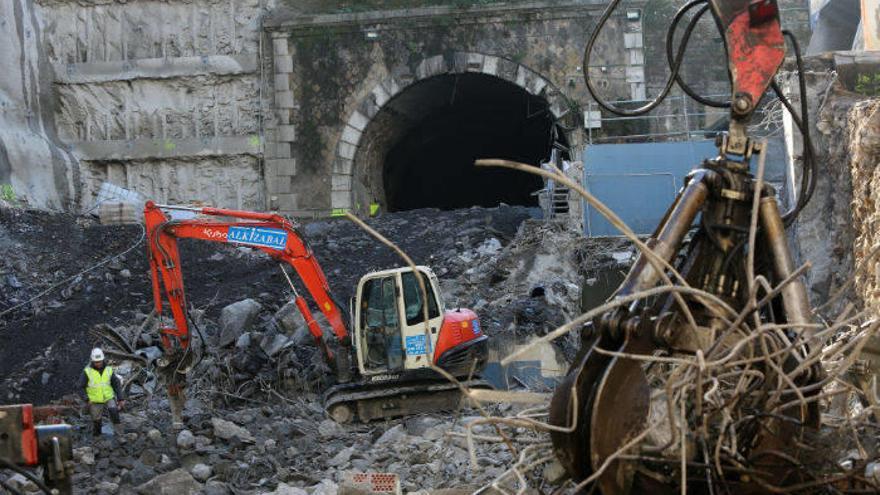 Imagen de archivo de las obras la línea 3 de Metro Bilbao.