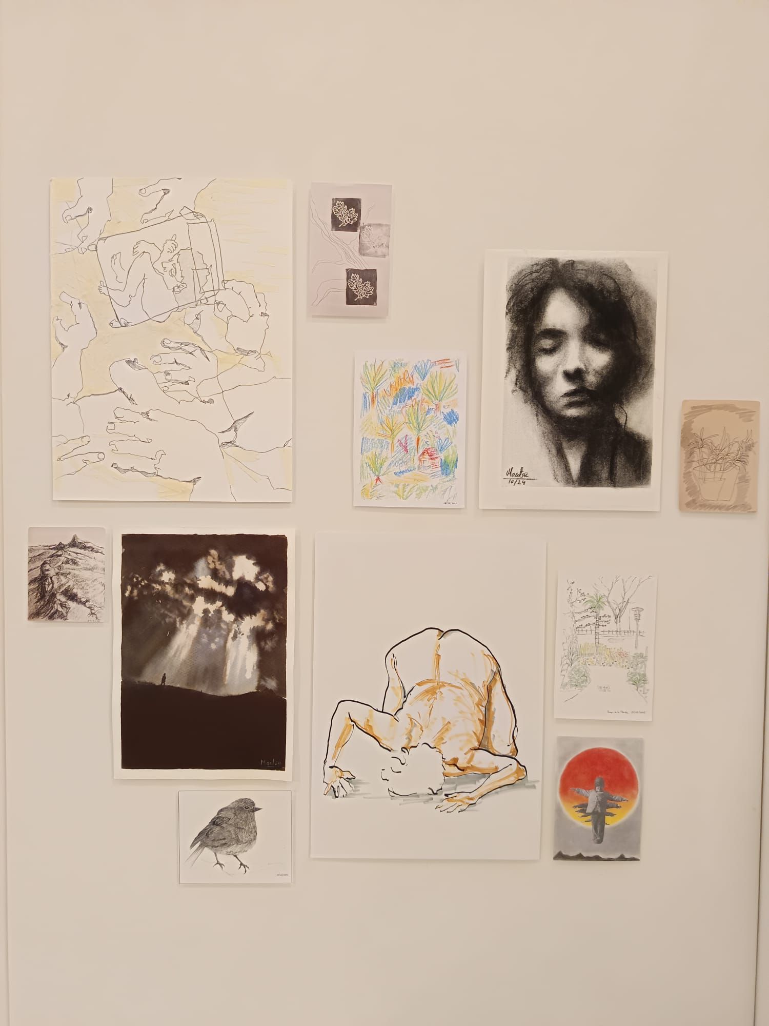 Parte de la exposición sobre dibujo en Artes y Oficios