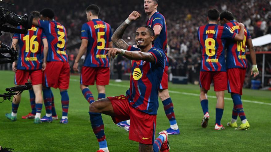 Raphinha, duda del Barcelona ante la Real