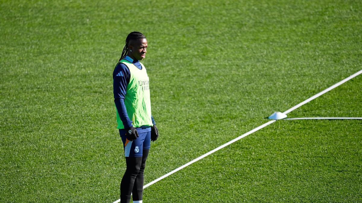 Vinicius, en el último entrenamiento del año