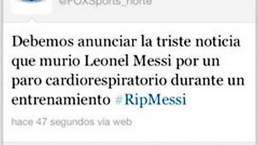 Fox Sports &quot;mata&quot; a Leo Messi de un infarto