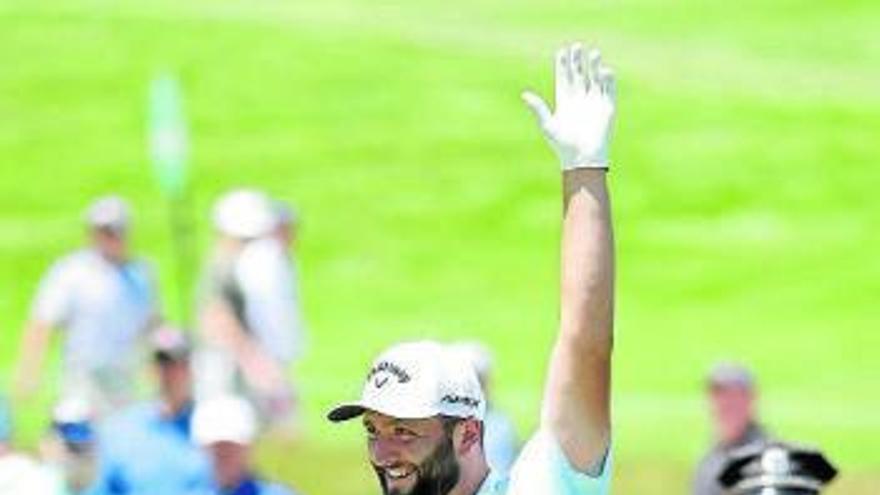 Jon Rahm, durante las rondas de prácticas del US Open.