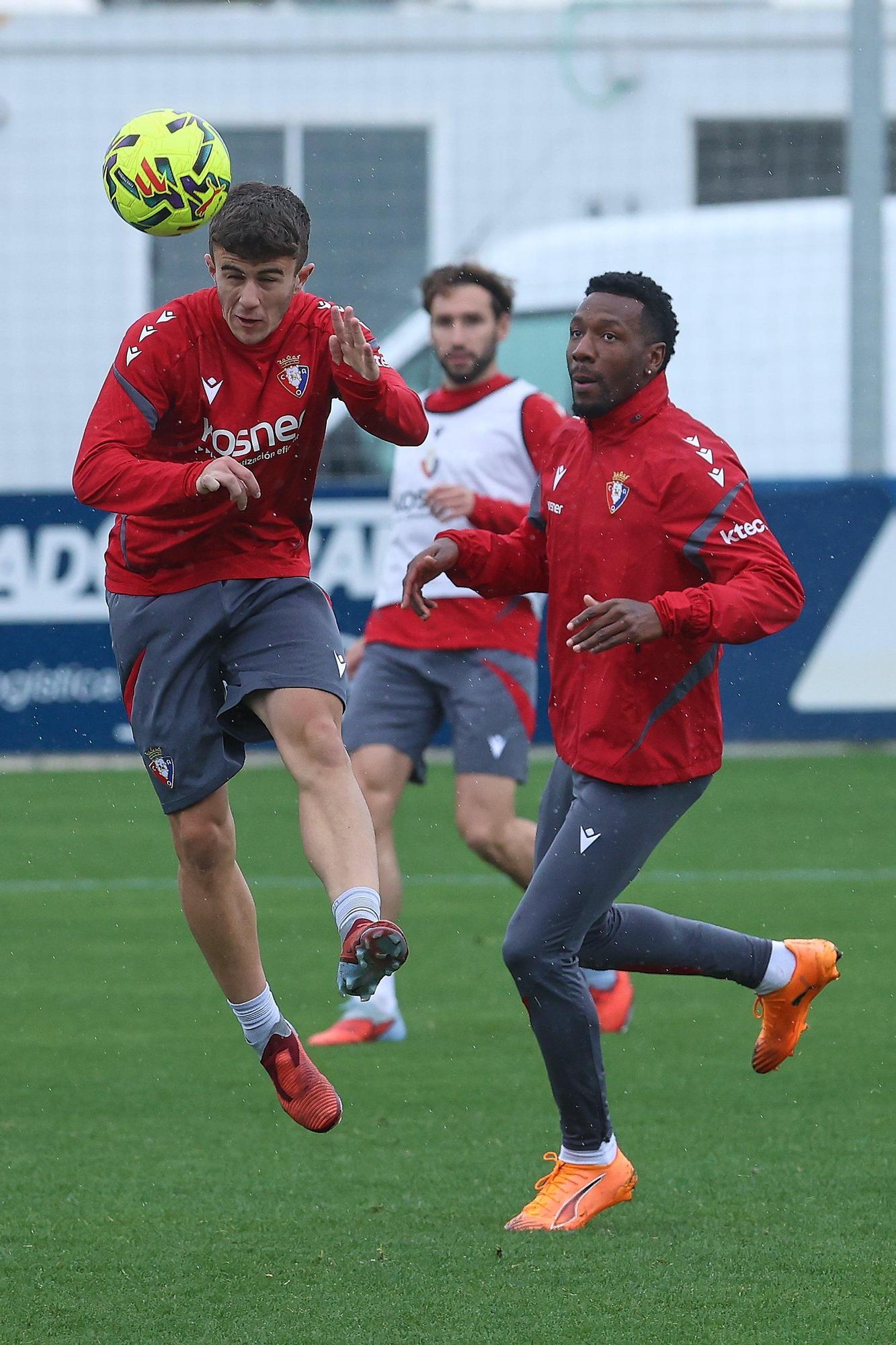 Entrenamiento de Osasuna previo al viaje a Sevilla