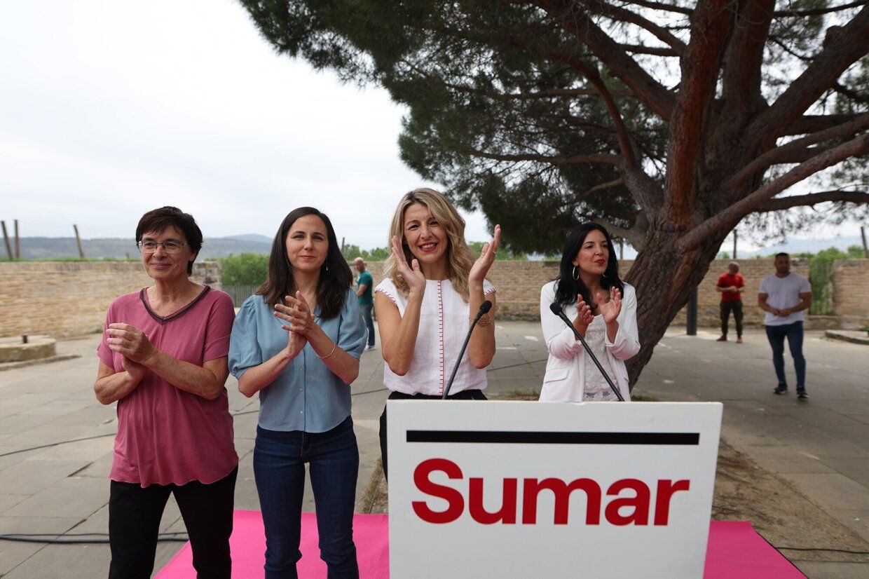 Yolanda Díaz y Ione Belarra comparten campaña de Sumar en Pamplona