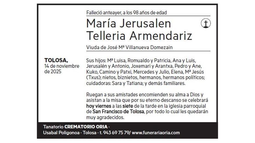 MARIA JERUSALEN TELLERIA ARMENDARIZ