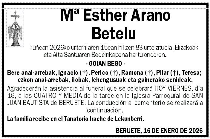 Mª Esther Arano Betelu